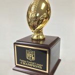 9.75" Overall Height Gold Resin Fantasy Football  Traveling Trophy