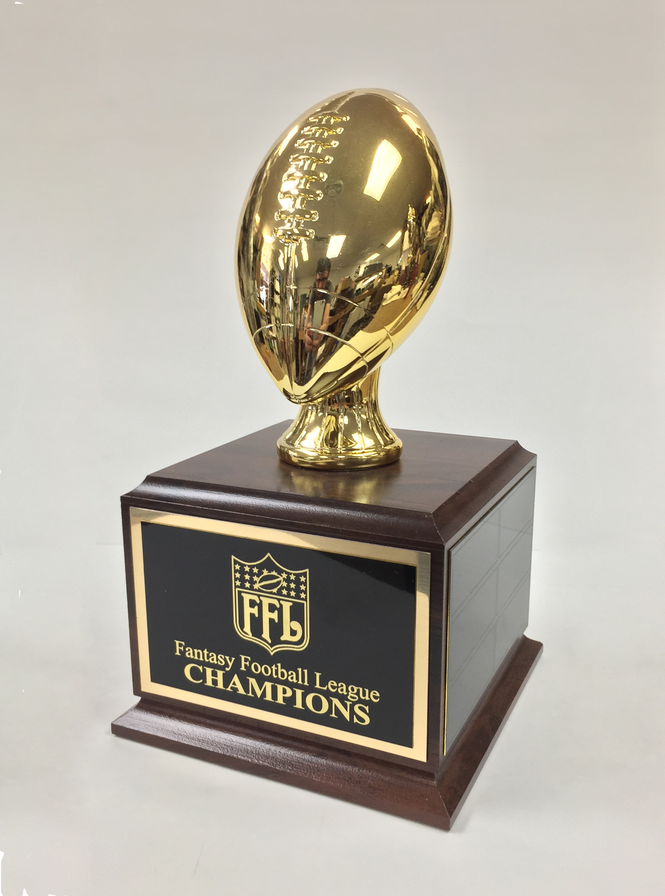 9.75 Overall Height Gold Resin Fantasy Football Traveling Trophy