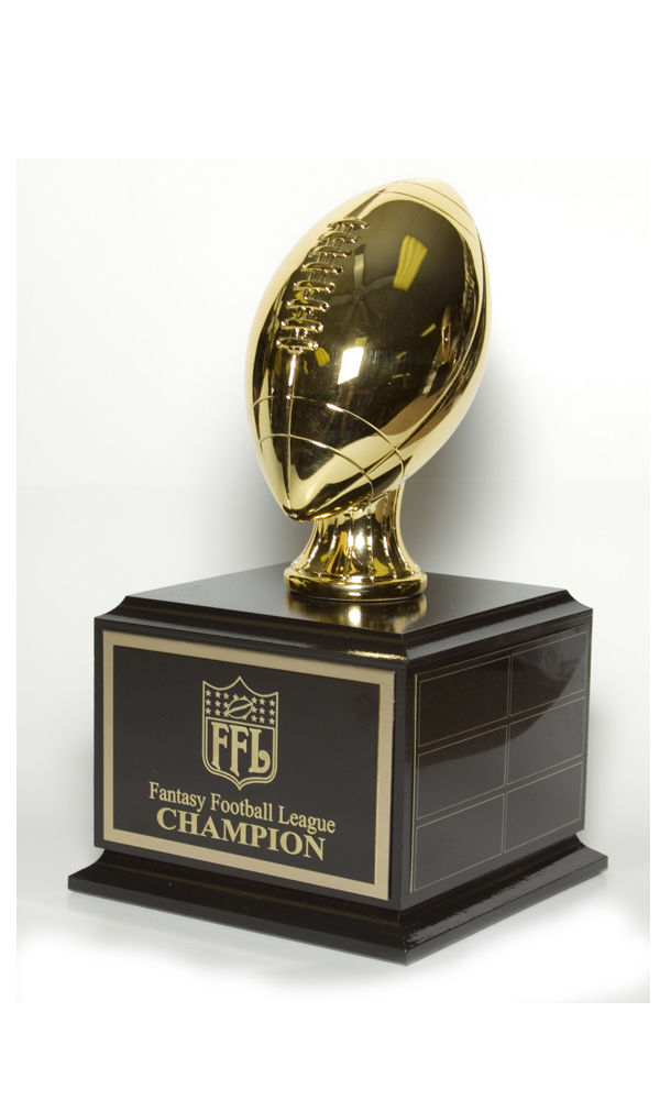 9.75 Overall Height Gold Resin Fantasy Football Traveling Trophy