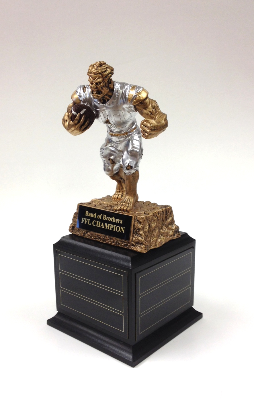 9.75 Overall Height Gold Resin Fantasy Football Traveling Trophy