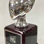 17" Tall Silver Plated Fantasy Football Traveling Trophy