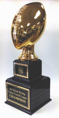 Gold Resin Football on Black Two Tier Base