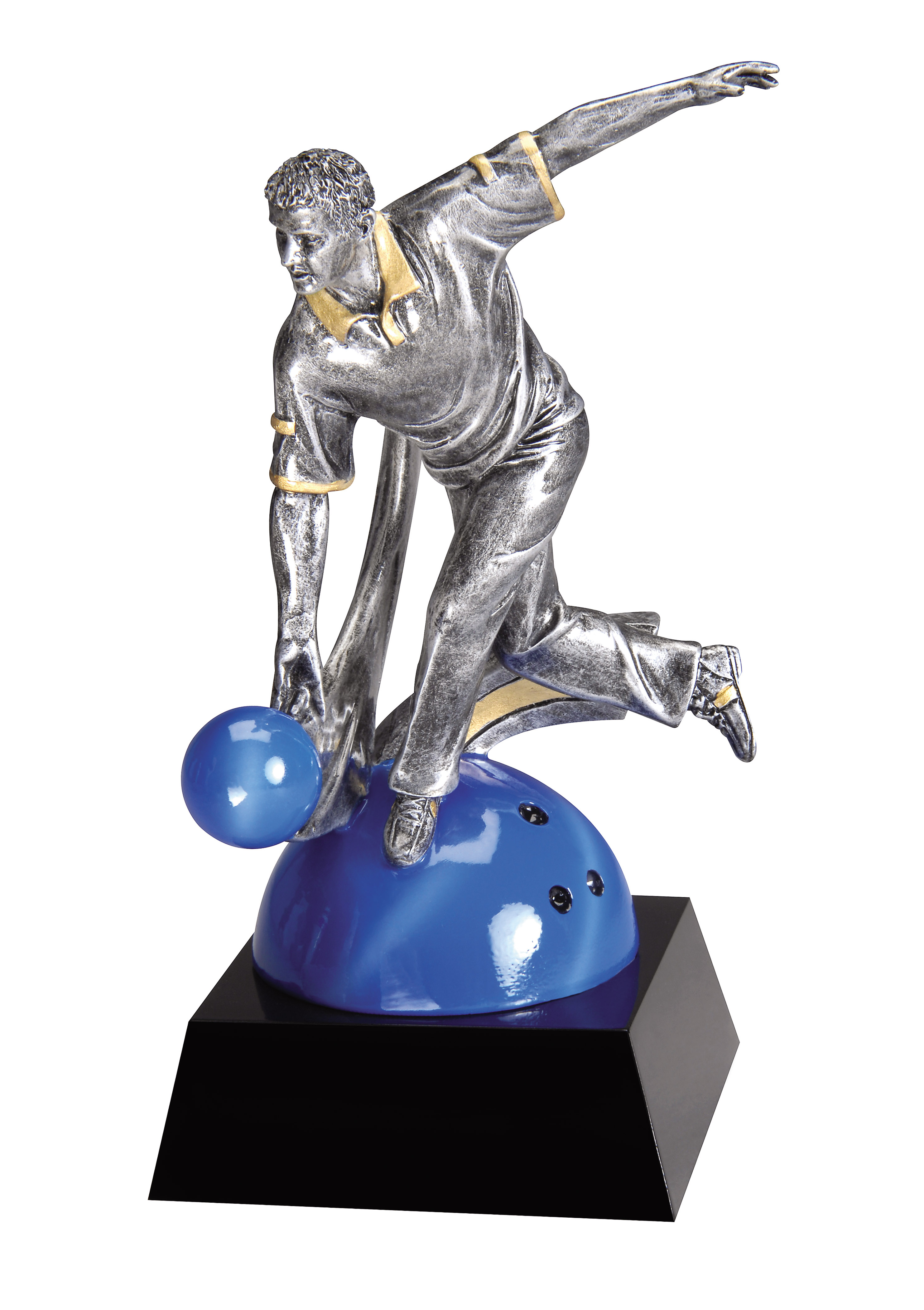 7" T Resin Male or Female Bowling Trophy. Includes Engraved Plate