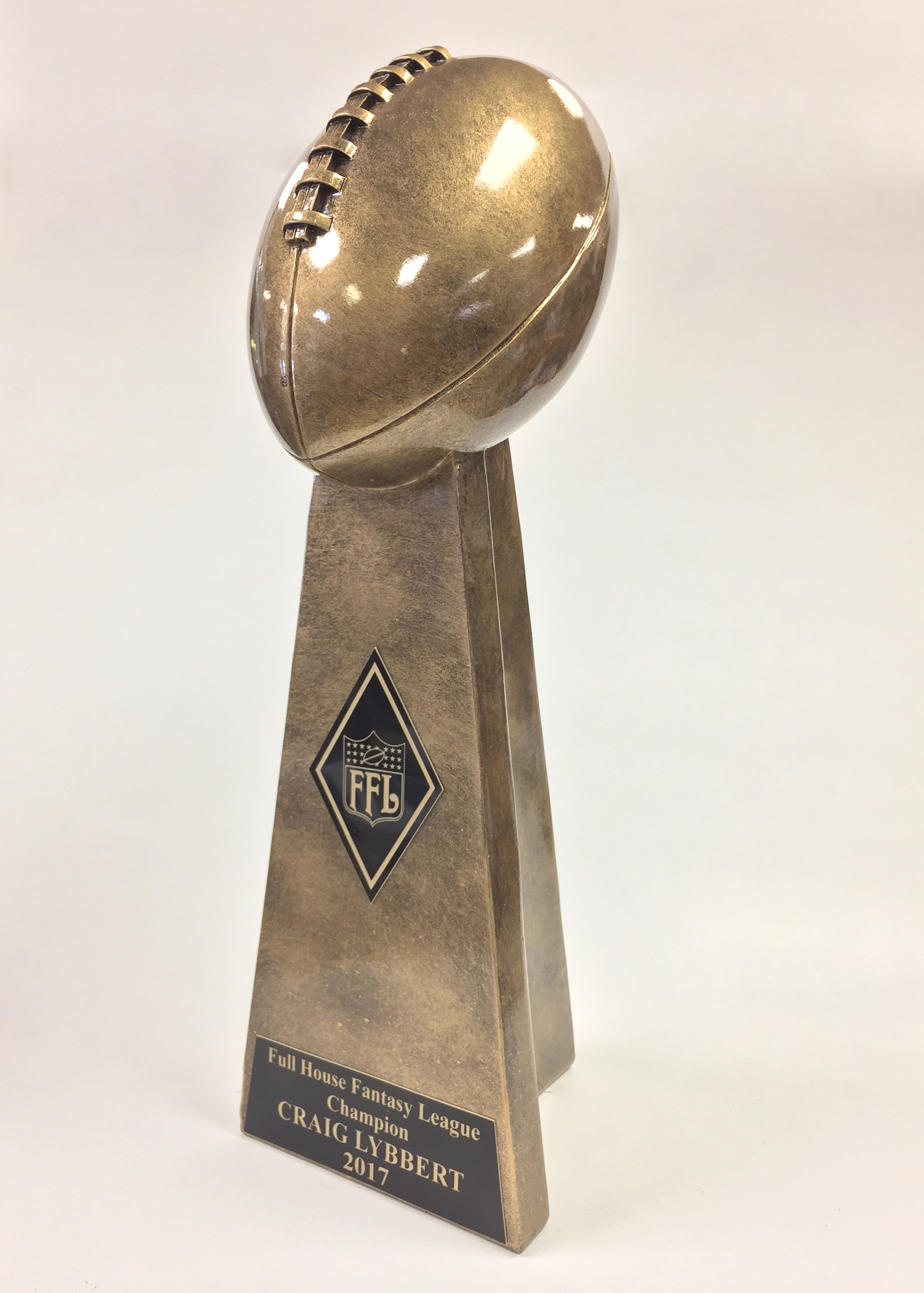 Fantasy Football trophy about 15" high Lombardi style award 
