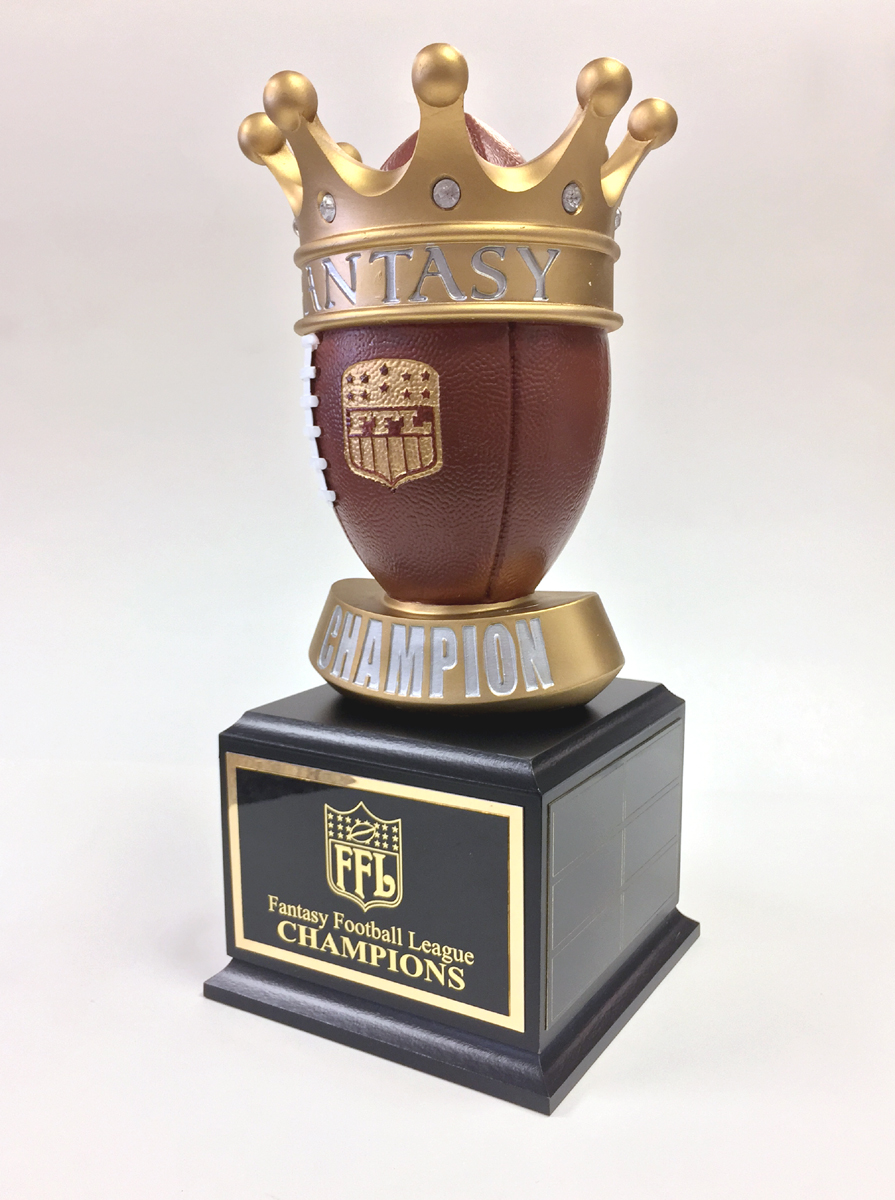Customize Now Prime 11 Black Midnight Fantasy Football Trophy Crown Awards Fantasy Football Trophies 
