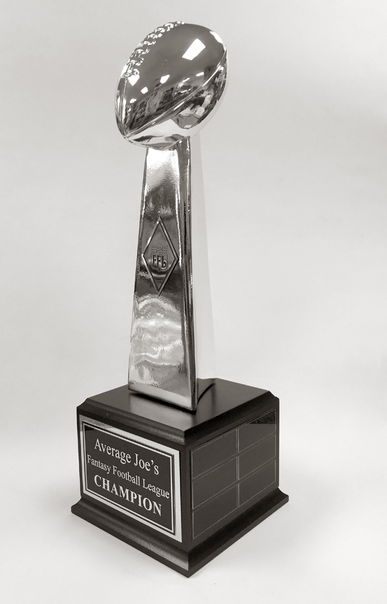 EX LARGE CHROME LOMBARDI STYLE 8 YR FANTASY FOOTBALL PERPETUAL TROPHY 144C/MD * 